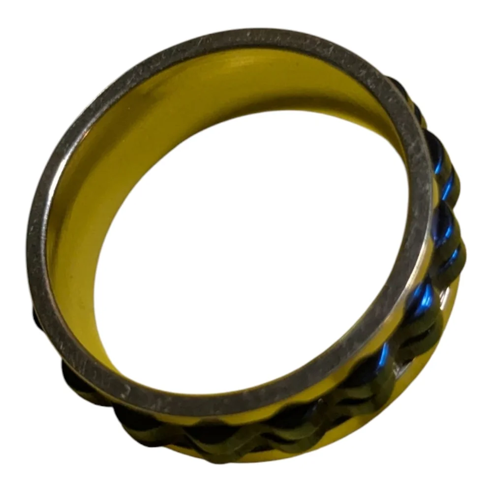 NEW Spin Ring Silver Blue Sz 10  Spin  A-034